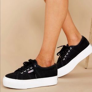 Superga Black Platform Sneakers